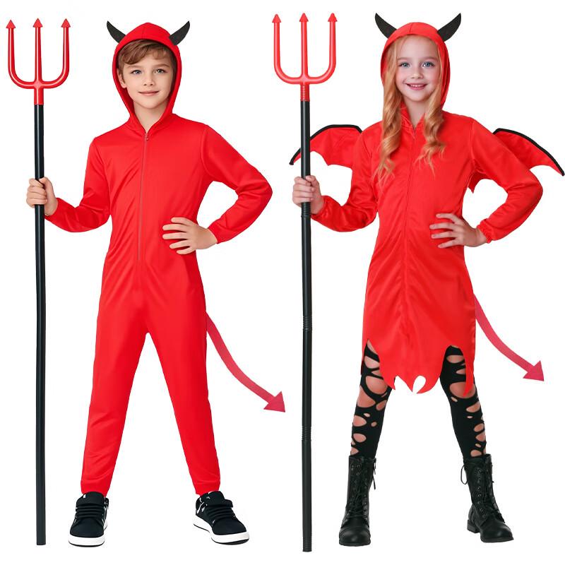 Kids' Red Devil Satan Cosplay Costume