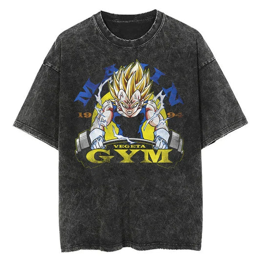 Unisex Oversized Washed Dragon Ball Anime Parentchild Tshirt Man Women Short Sleeve Streetwear Loose Casual Summer Yk