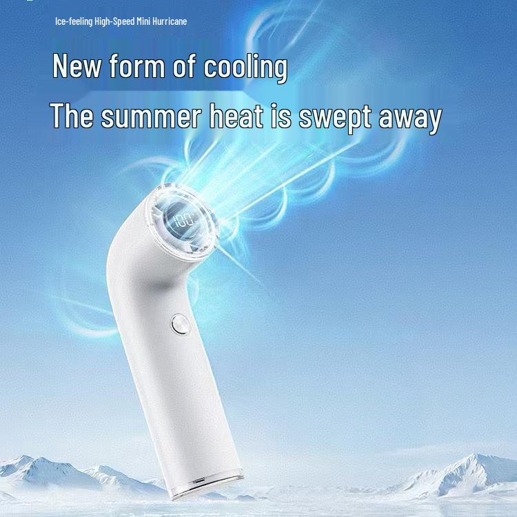 High-Speed Handheld USB Rechargeable Fan - Portable, 100-Speed, Strong Wind (2026 Model) 151*71*43.5mm белый