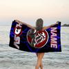 1pc Football30 Beach Towel with Custom Name, Beach/Swimming/Bath/Picnic/Camping Towel, Suitable for Seaside Beaches