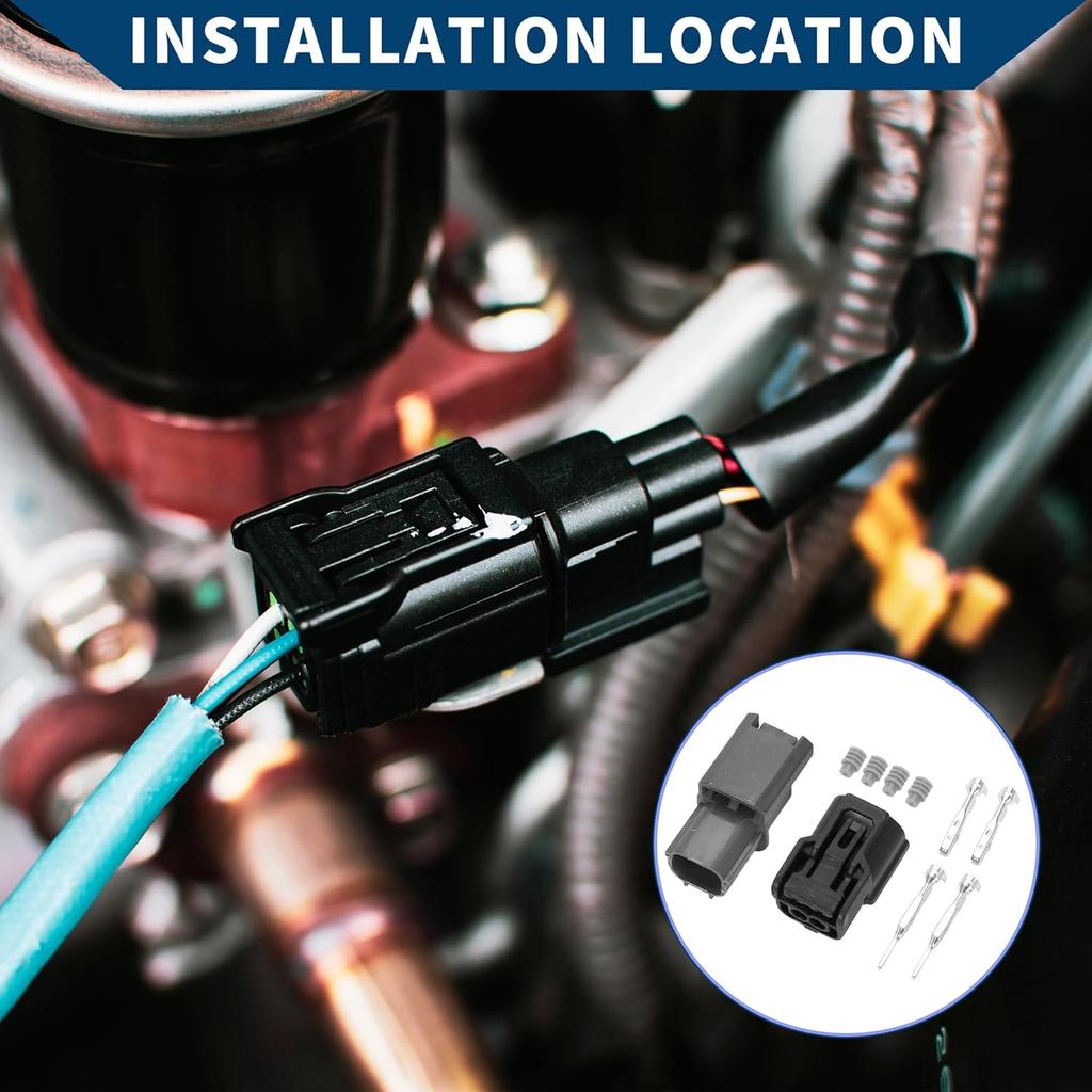 ABS Intake Pressure Sensor Connector Plug for Honda/Inner Male Female Wire Terminal Connector/Waterproof Plastic 1mm Series / 1 Set Black 2 Pin