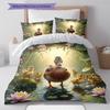 Cartoon Pattern Bedding Quilt Set Quilt Cover Pillowcase Home Decoration Birthday Gift (1 * duvet cover + 2 * pillowcase, without core)