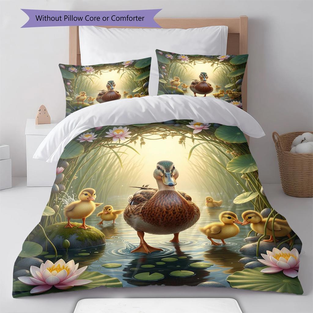 Cartoon Pattern Bedding Quilt Set Quilt Cover Pillowcase Home Decoration Birthday Gift (1 * duvet cover + 2 * pillowcase, without core)