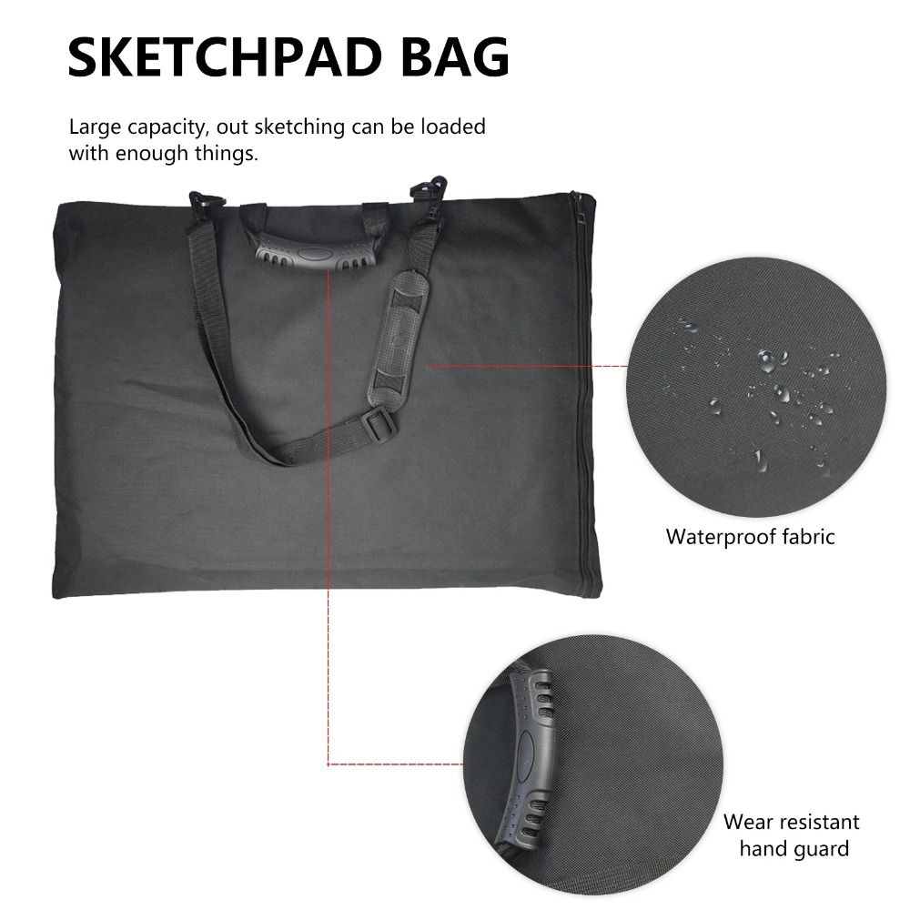 With Zipper Handle Art Portfolio Container Shoulder Sketch Bag  Art Supply