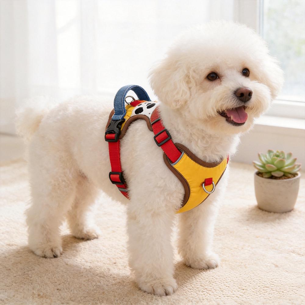 Denim Style Adjustable Breathable Dog Chest Strap and Leash Suitable for Pet Travel Equipment for Small and Medium-sized Dogs