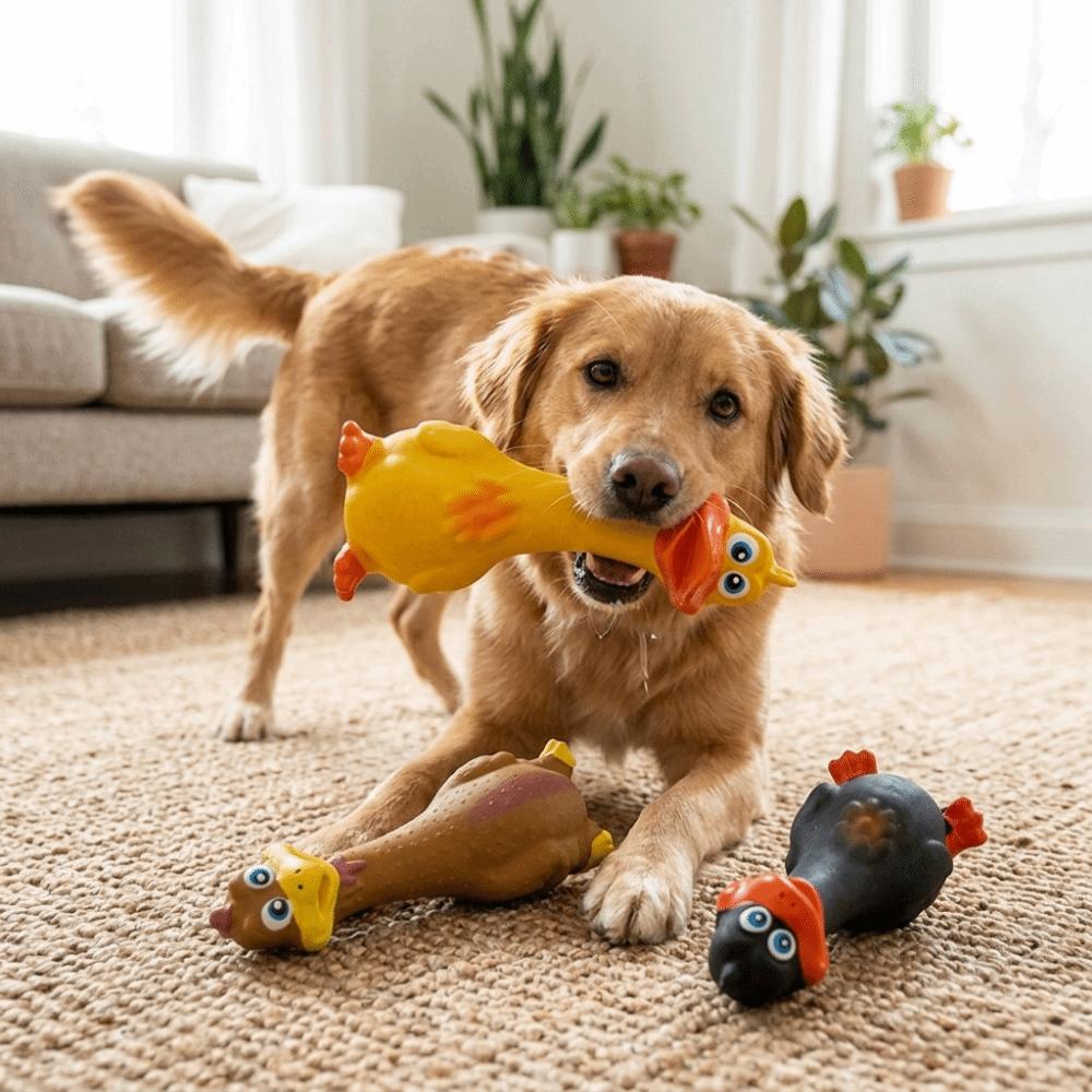 Standing Form Dog Squeaky Toy Squeaky Sound Dog Training Toy Pet Sound Plaything Puppy Training коричневый
