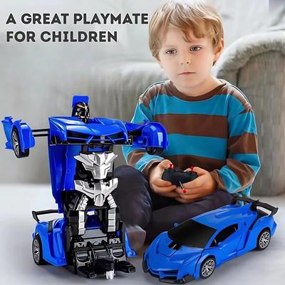 2-in-1 Transformable Robot Car Remote Control Deformation Car New Children Boys Toys  Gift