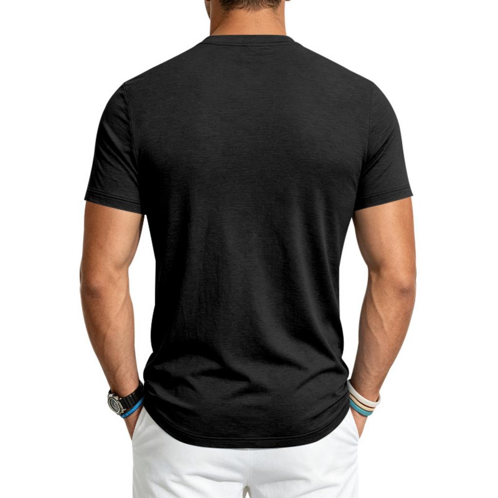 Men's Quick Dry Short Sleeve T-Shirt Athletic Round Neck Cotton Linen Breathable for Gym Running Training
