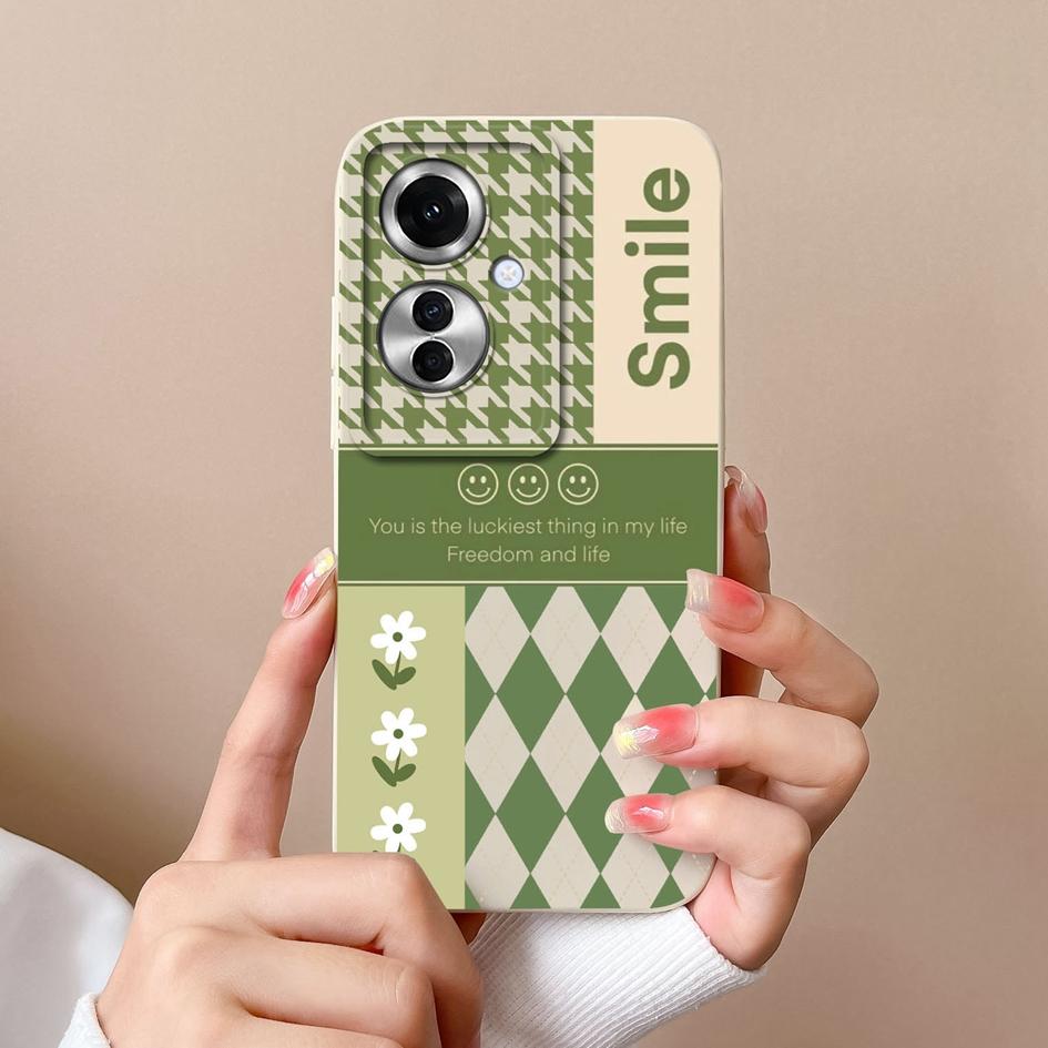 Für OPPO A59 A2M A1i Realme 12x Telefonhüllen Matt Flüssiges Weiches Silikon Mode Karomuster Stoßfest Hochwertige Beliebte Rückseitenabdeckung Schale für OPPO