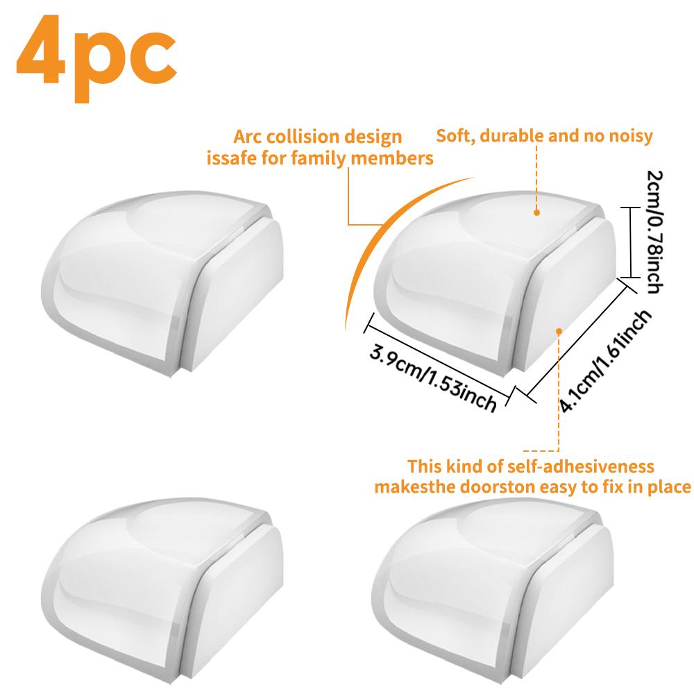Transparent Door Stopper Self Adhesive Door Holder Catch Floor Mounted Door Stop for Protection of Wall and Furniture