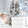 Christmas Snowflake Ornaments, & Acrylic Hanging Pendants, 30 Pack, Wedding Party Decor, 12cm