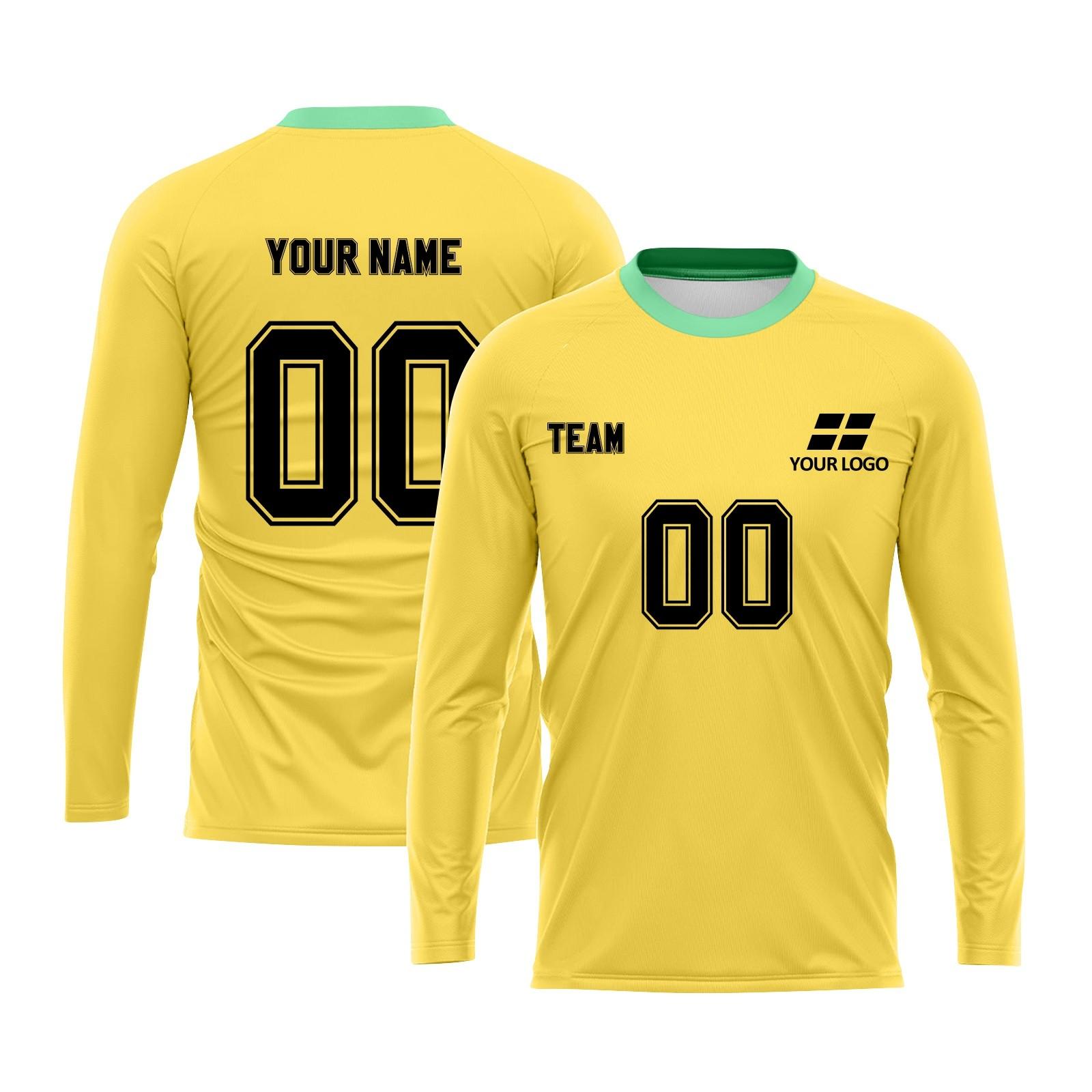 

Personalised Tops Shirts Mens Girls With Name Number Custom Football Jerseys For Boys Training Suit XS жовтий