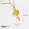 Women's Fresh Breeze Necklace: Colorful Tulip Pendant In Copper with Zircon, Fashionable Clavicle Chain
