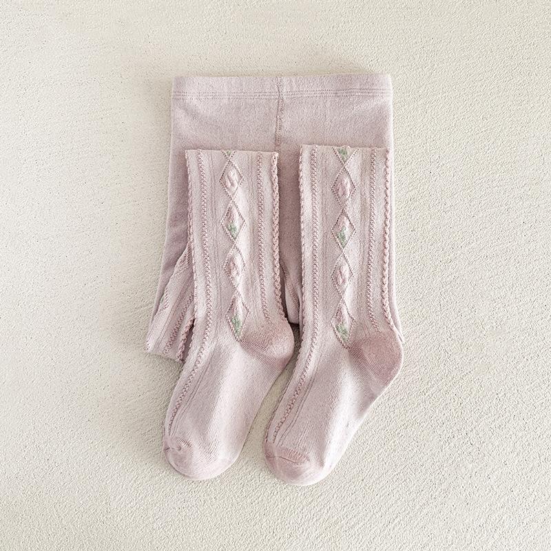 Girls Printed Tulips Pantyhose Fashion Kids Cotton Tights Baby Girl Uniform Leggings Children Knitting Cute Sweet Pants Clothing
