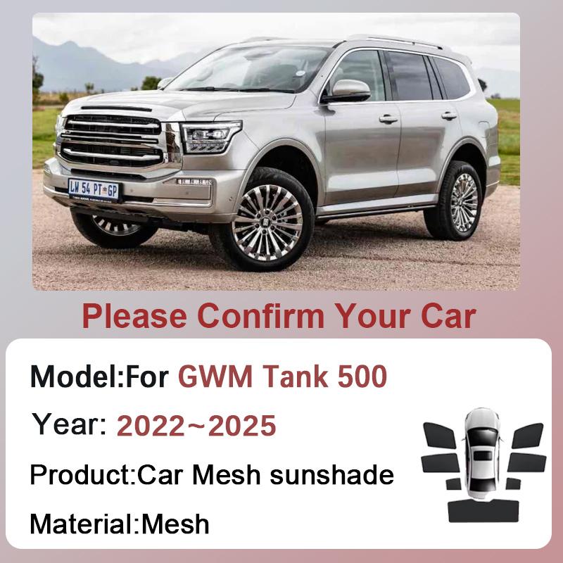 Car Mesh Sunshades For GWM Tank 500 P03 2022 2023 2024 2025 Sunscreen Magnetic Window Sun Shade Visor Curtain Cover Accessories