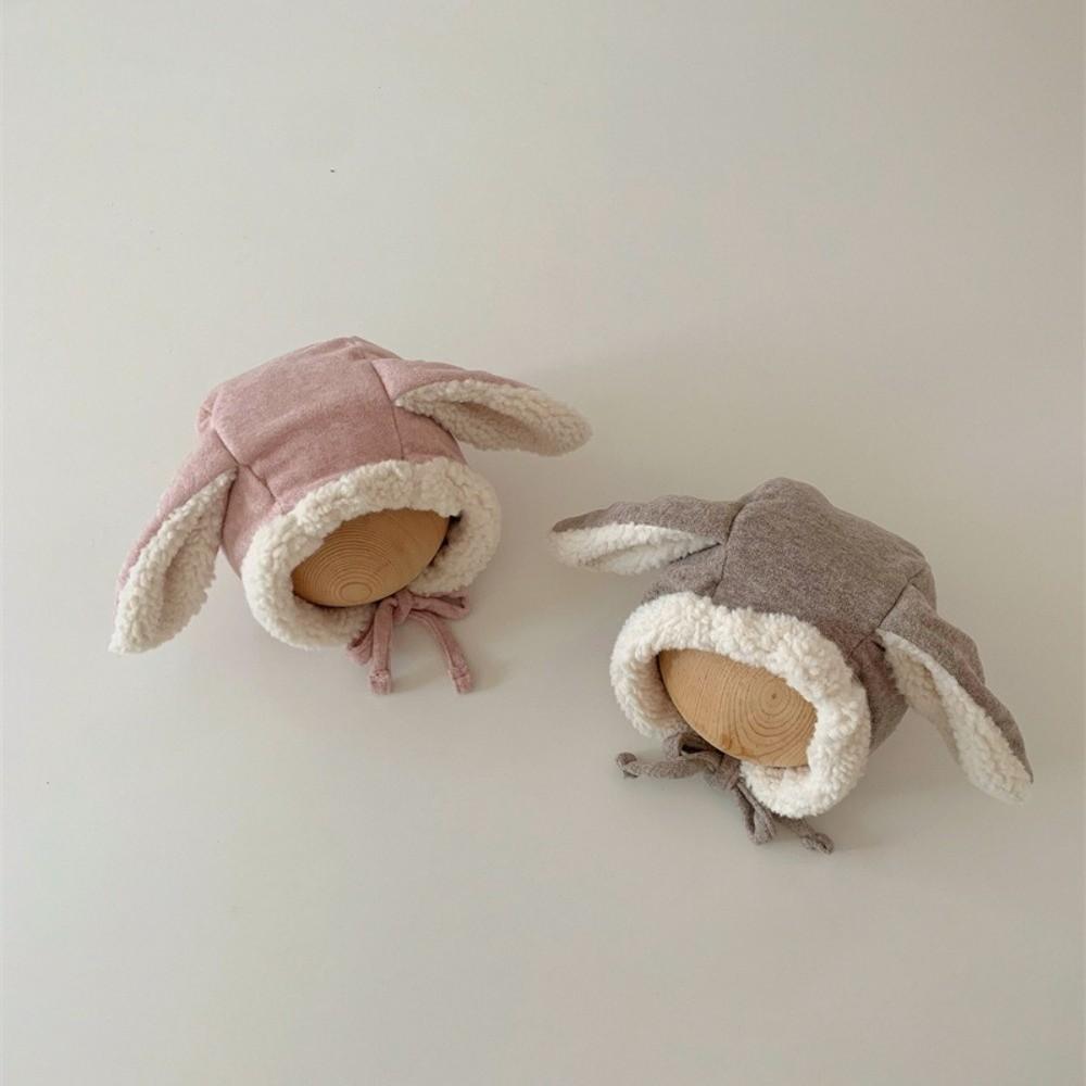 Cute Rabbit Ear Hat Fleece Ear Protection Hat Soft Baby Beanie Cap  Boys Girls
