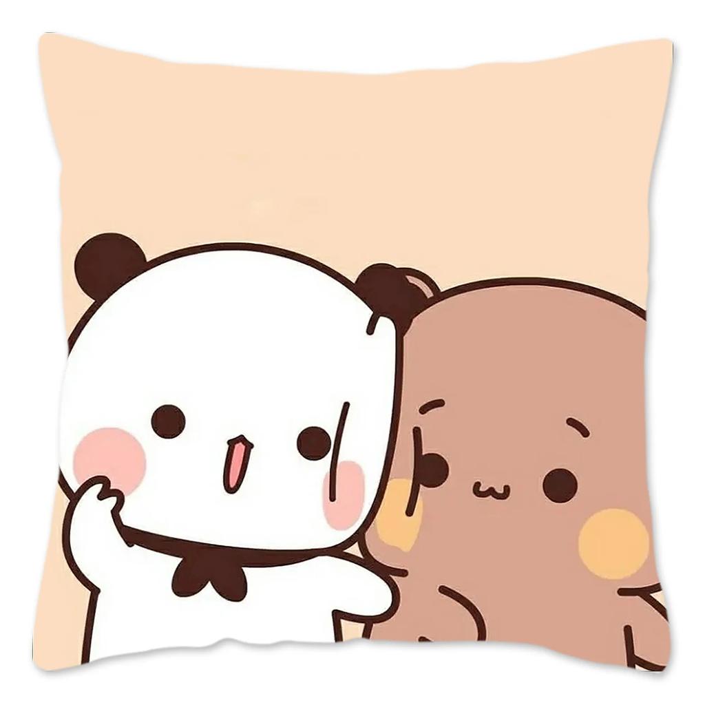 Povlak na polštář Bubu a Dudu Domácí dekorace Polyesterový povlak na polštář na pohovku Povlak na ozdobný polštář Zábavný Roztomilý Potisk Panda Medvědů