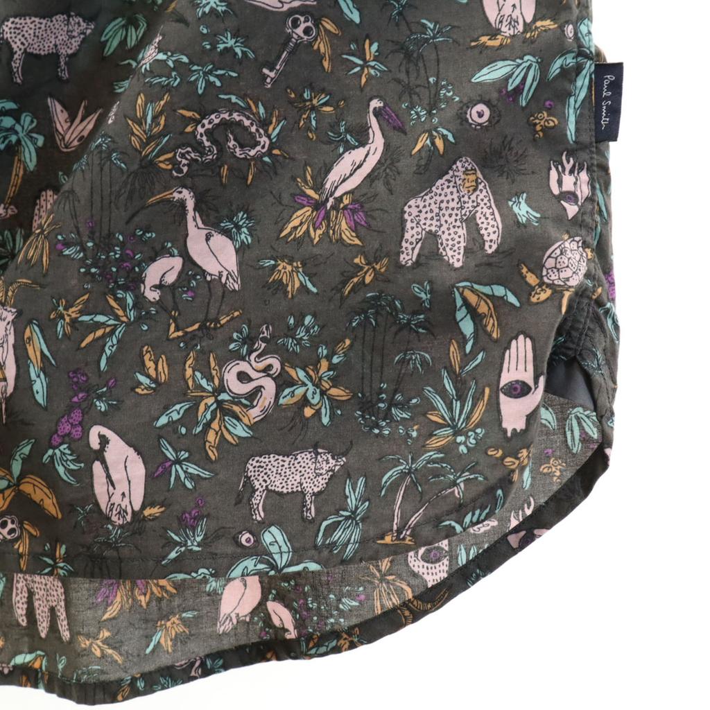 Paul Smith JEANS Animal Pattern Long sleeve Cotton shirt L Charcoal gray Men's Used