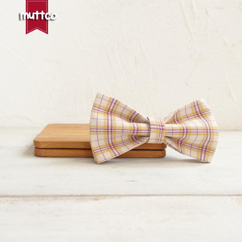 MUTTCO Fashionable Durable Double Layer Bow Tie Collar UBT-100 XS