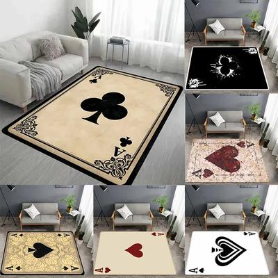 1pc Retro Playing Card Designs DoorMat, Non-slip Carpet, Suitable for Living Room, Bedroom, Bathroom, Holiday Home Decoration