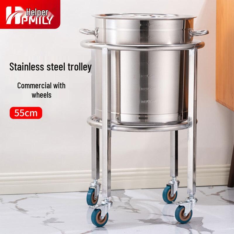 HPMILY 55cm Commercial Mobile Stainless Steel Bucket Stand