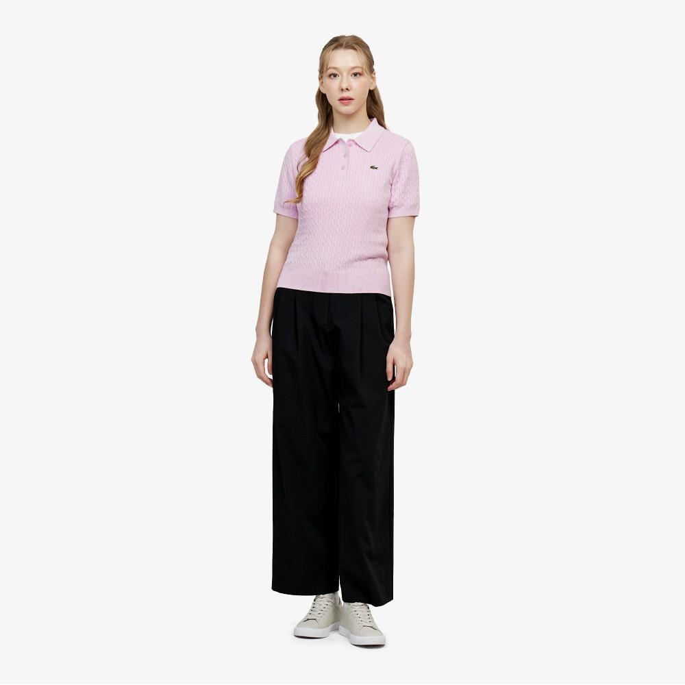 [Lacoste] Women's Cable Sweater Polo Shirt PF607E-56GZ4H