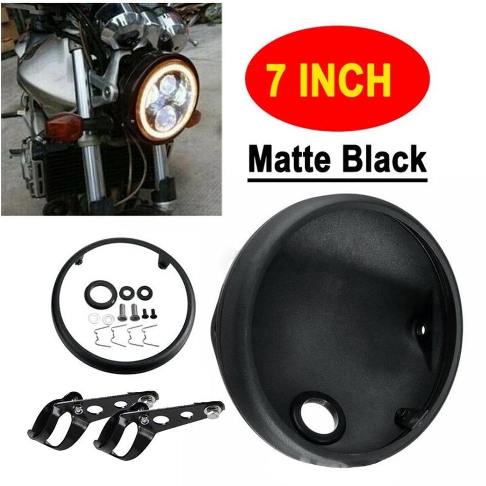Universal Bucket Shell Lighthouse 7” 7INCH Motorcycle Headlight Cover For LED Headlight Housing Adjustable Mount Bracket