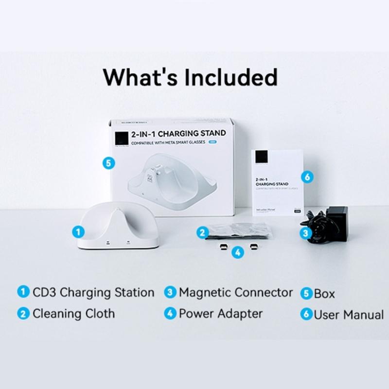 Portable Intelligent Charging Station With Magnetic Technology For Eyewear Technology Glasses ABS Case Home Office Use