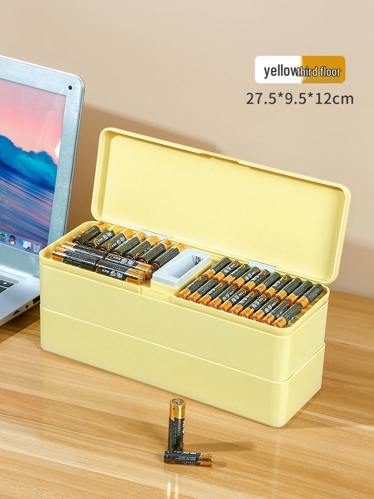 Battery Organizer and Data Cable Transparent Storage Box - Large Capacity, Multi-Layer, Dustproof, Size 5-7 for Electrical Appliances