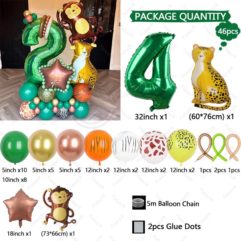 Cartoon Jungle Animal Balloon Set Monkey Leopard Safari Wild Birthday Party Decorat Baby Shower Jungle Party Home Deco Supplies