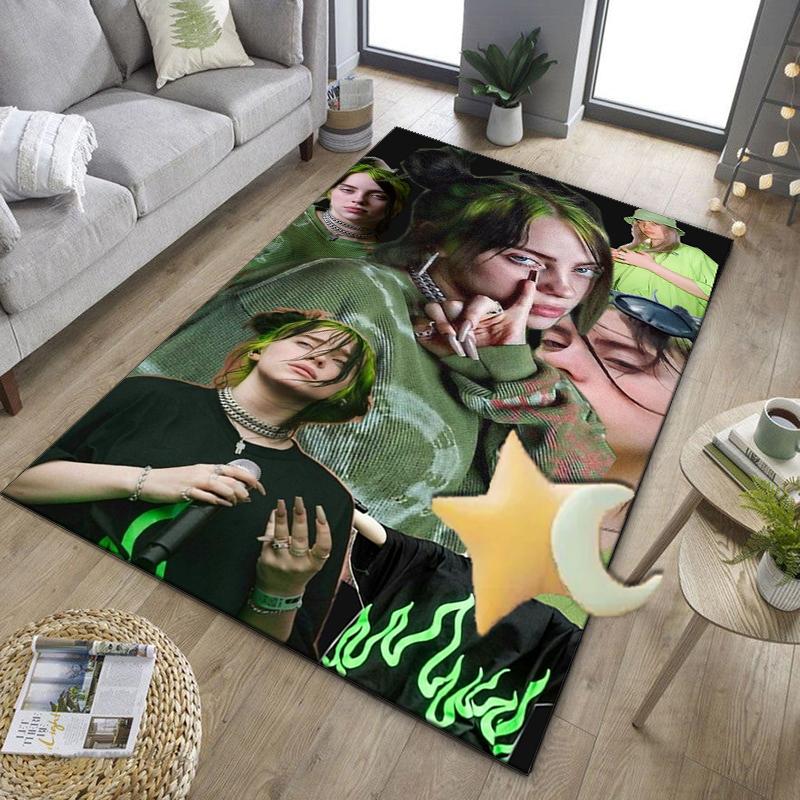 Bi-llie green Artwork Office Rug Chair Mat, Game Carpet, Suitable for Front Door, Bedroom, Living Room, Desk, Holiday Gift