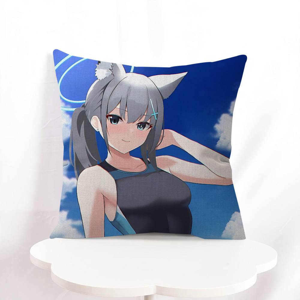 Part Three Blue Archive Anime Pillowcase Bedroom Sofa Decorative Cushion Cover With Zipper Soft Cushion Cover