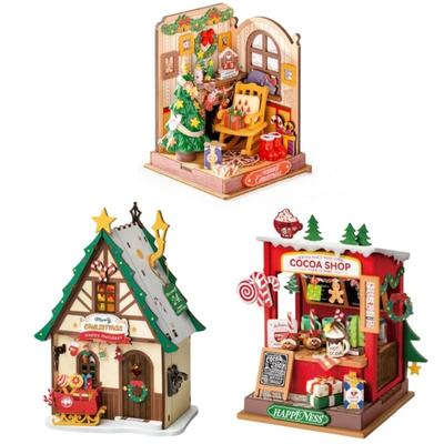Rolife Minihaus Bastelbausätze DIY Miniaturhaus Bausatz Dekoration Weihnachtskamin für Erwachsene Geschenk für Weihnachten