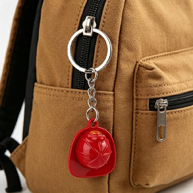 Fireman Hat Shaped Key Chain Realistic Miniature Firefighter Helmet Keychain For Backpack Or Car Decoration