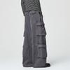 Mens Streetwear Cargo Pants - Relaxed Wide Leg Multi-Pocket Washed Vintage Style