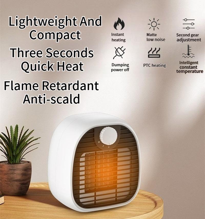 Portable Mini Heater, Compact Electric Heater for Office, Fast Heating High-Power Desktop Fan, Ideal for Home and Workspace