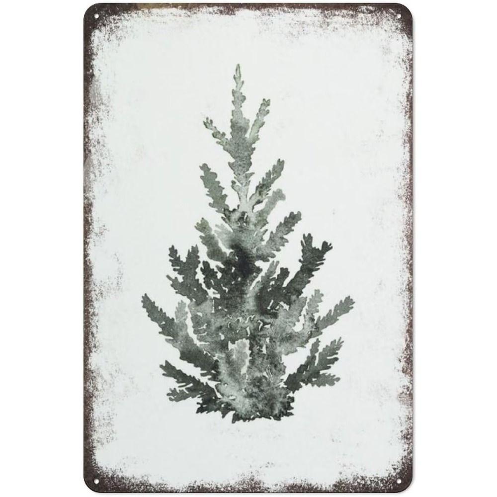 Metal Tin Sign Watercolor Christmas Tree Retro Wall Decor 20x30cm