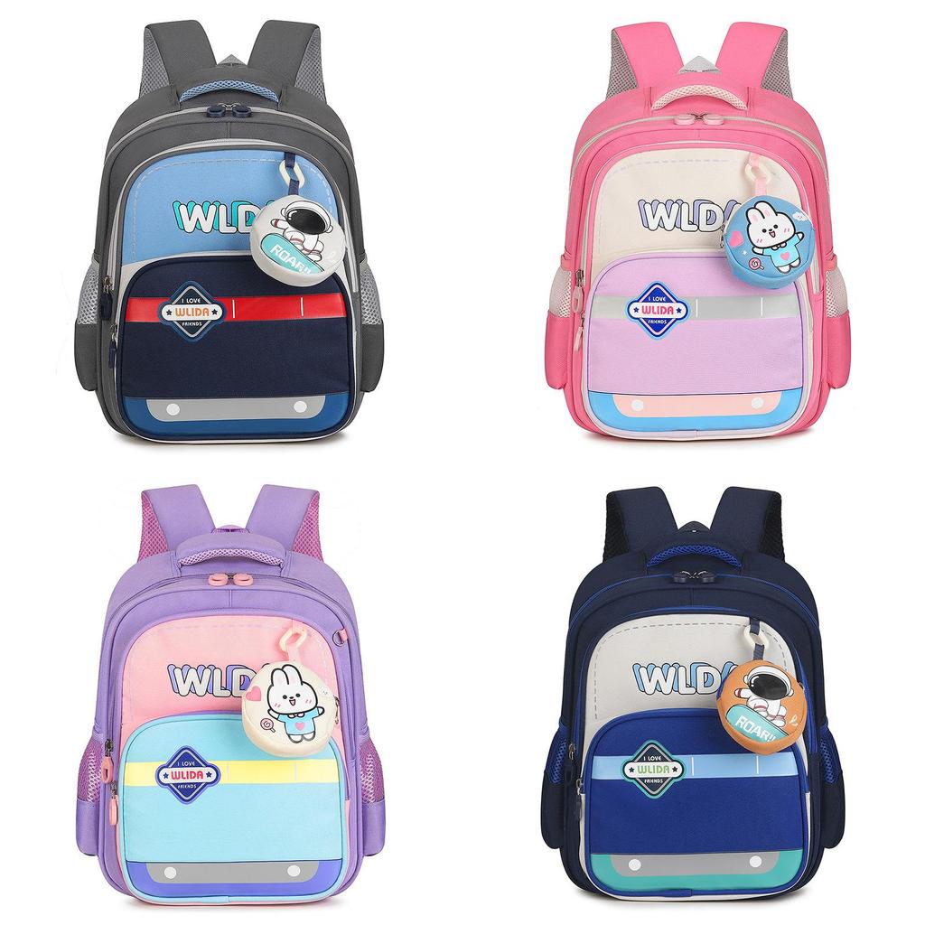 Preschool Girl Boys Lightweight Cartoon Print School Bag With Air Cushion Straps For Young Children