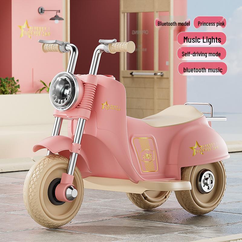 Rechargeable Kids' Electric Tricycle - Remote Control Ride-On Motorcycle for Boys & Girls.