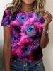 Fuchsia Peacock Feather Women's Tee - Vibrant Iridescent 3D Print Top