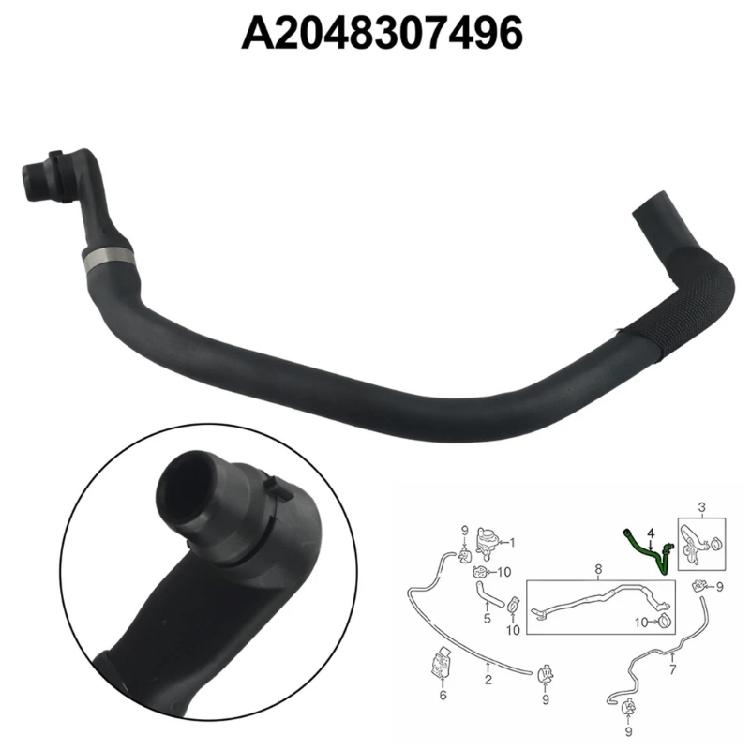 Replacement Radiator Water Pipe Engine Coolant Hose Automotive Accessories 2048307496 A2048307496 Easy Installation