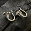 Cold Wind Black Diamond Cobra Earrings Snake Personality Ruffian Handsome Babes Street Hip Hop Green Eyes Snake Earrings