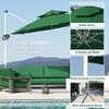 Offset Parasol, Ø292 cm, Crank, 360° Rotation, Adjustable Tilt, Double Roof, Cross Base, Dark Green