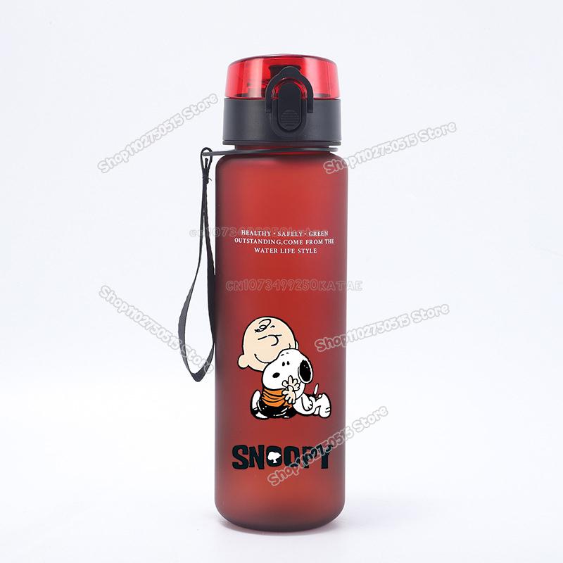 650ml Animation Snoopys Children Water Bottle Boy Girl Outside-Use Sport Straw Mug Animation Design Kids Drink Bottle Leak Proof Polymer Material Jugs