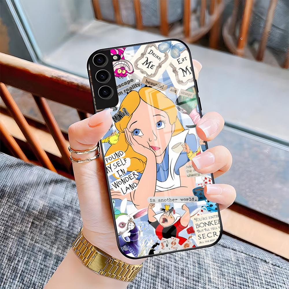 

A-Alice In Wonderlands Phone Case For Samsung S25 Plus S20 S20 Plus S22 Ultra S23 FE S21 Plus S21 Ultra Glass Cover Samsung S23