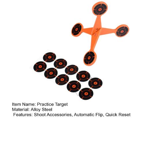 Spinning Shoot Target with 10 Sheets Splash Target Paper 2/4MM Rolling Shoot Practice Target Automatic Flip Quick Reset High Caliber Target Shoot