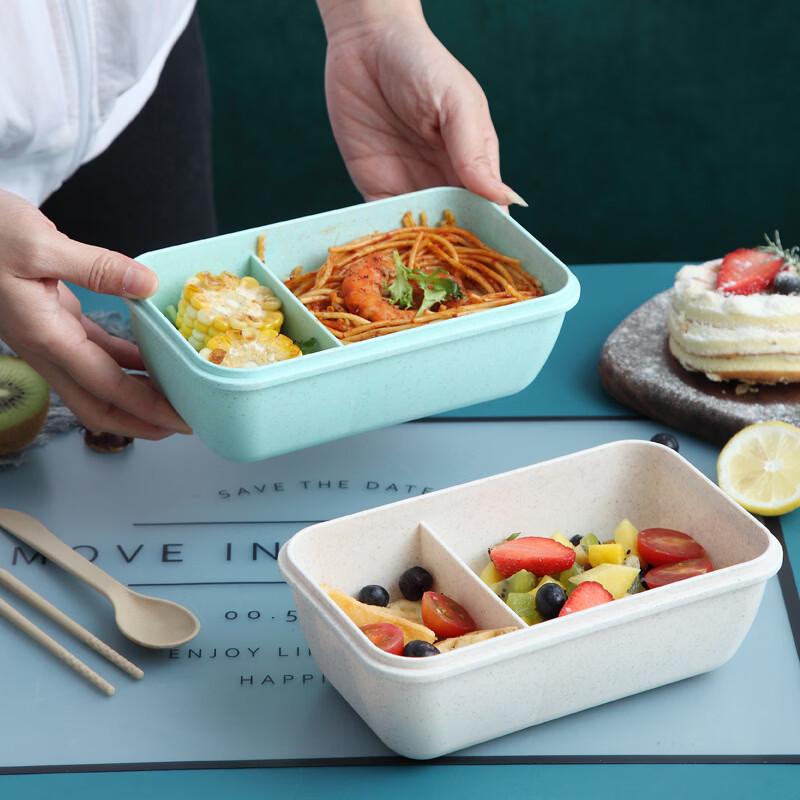 ZISIZ Microwaveable Divided Lunch Box with Cutlery