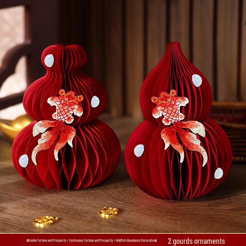 Wedding Decor Set: 3D Honeycomb Balls, Fortune Knot, Double Happiness Gourd & Magnet