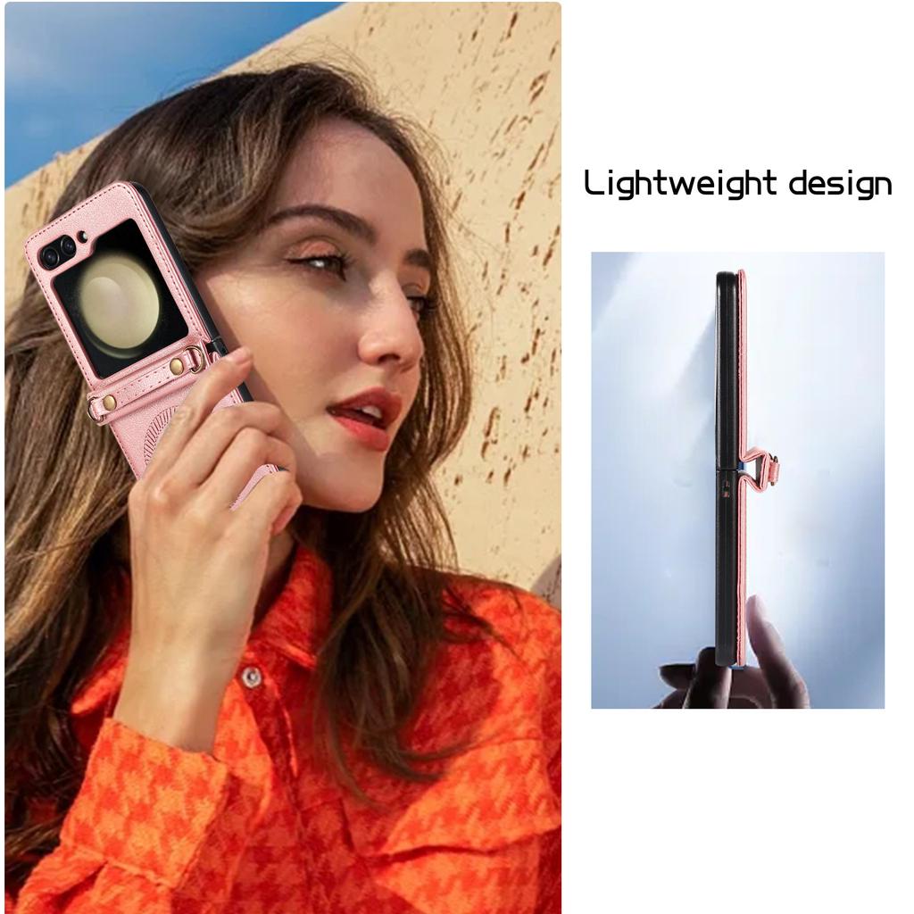 Applicable to Samsung Z flip5 magnetic messenger phone case zflip4 solid color all-inclusive anti-drop folding screen protective case