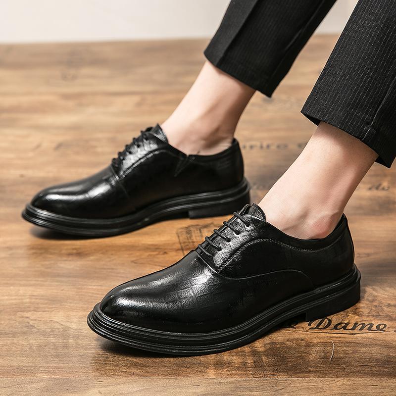 Brand men leather shoes Outdoor Comfortable and Breathable Design  men's Black for driving office and walking Casual shoes